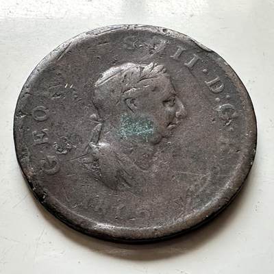 🌹外币初藏🌹🐯2026年第17场 快递将在12号停运 年前需发货的抓紧 ，年后正月十五恢复发货 - 英国1806年乔治三世半便士铜币 c