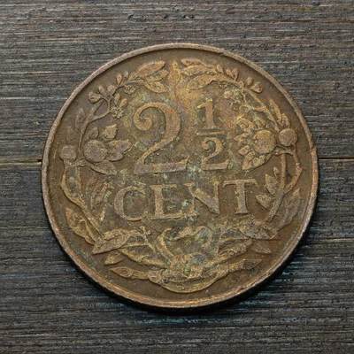 【铜匠收藏】★第147★散币专场 不寄存，30包邮。不满30元，支付5元运费。《接受代拍 代送NGC评级》 39【无寄存】1947年 荷兰 2.5分 铜币