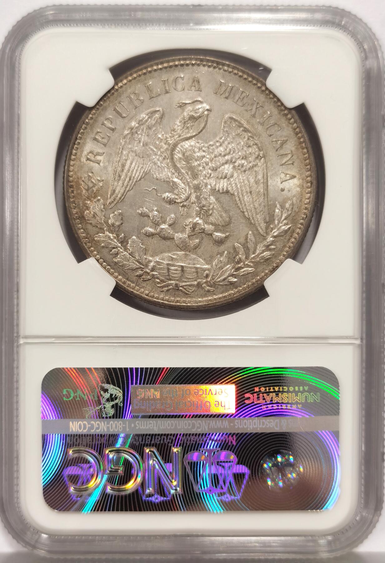 博洋堂“心向春光”2月精品大拍专场暨第160期（全场包邮） NGC MS63 墨西哥1909年MO GV版直边鹰洋 原味原光 关门年份