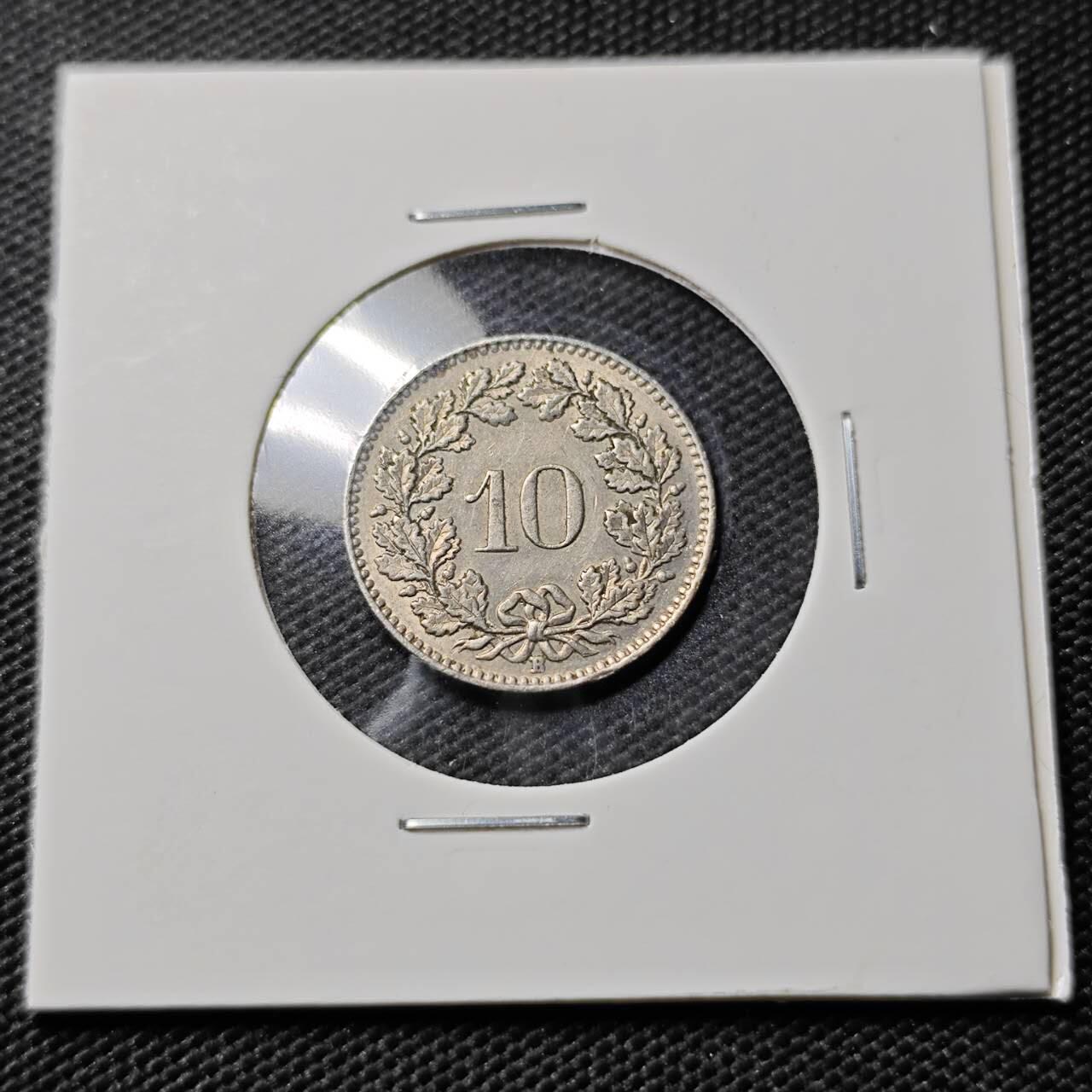 KK钱币收藏小铺  第393期  2月预留时间 周末发货  1961瑞士10分