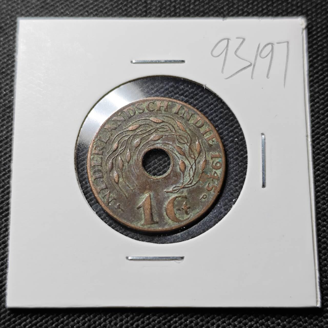 KK钱币收藏小铺  第393期  2月预留时间 周末发货  荷属东印度一分铜币