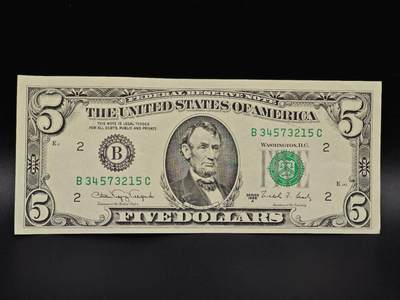 【淘币小摊】实时拍第八百六十五拍   纸币场    年前最后一周之前预留预留8号9号全部发出请更换最新收货地址不方便收货的请勿参拍或者顺丰到付 - 美国5美元纸币【有折】