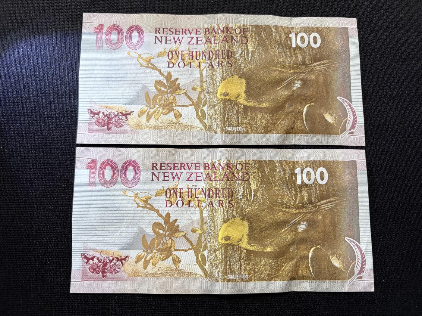 咖啡豆•收藏 2026年Feb_10th世界各国纸币拍卖 2枚 新西兰 1992年 100元 美品近新AU 外国纸币