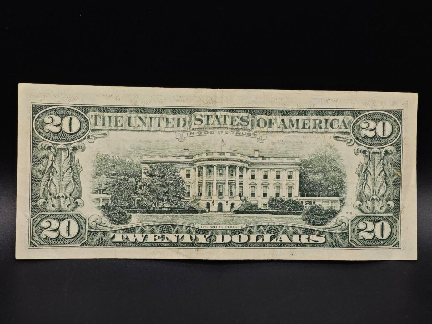 【淘币小摊】实时拍第八百六十五拍   纸币场    年前最后一周之前预留预留8号9号全部发出请更换最新收货地址不方便收货的请勿参拍或者顺丰到付 美国20美元纸币【有折】