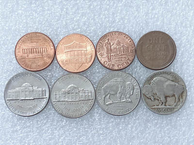 第一海外回流一元起拍收藏 散集专场  第301期 - 美国不同版本硬币 8枚