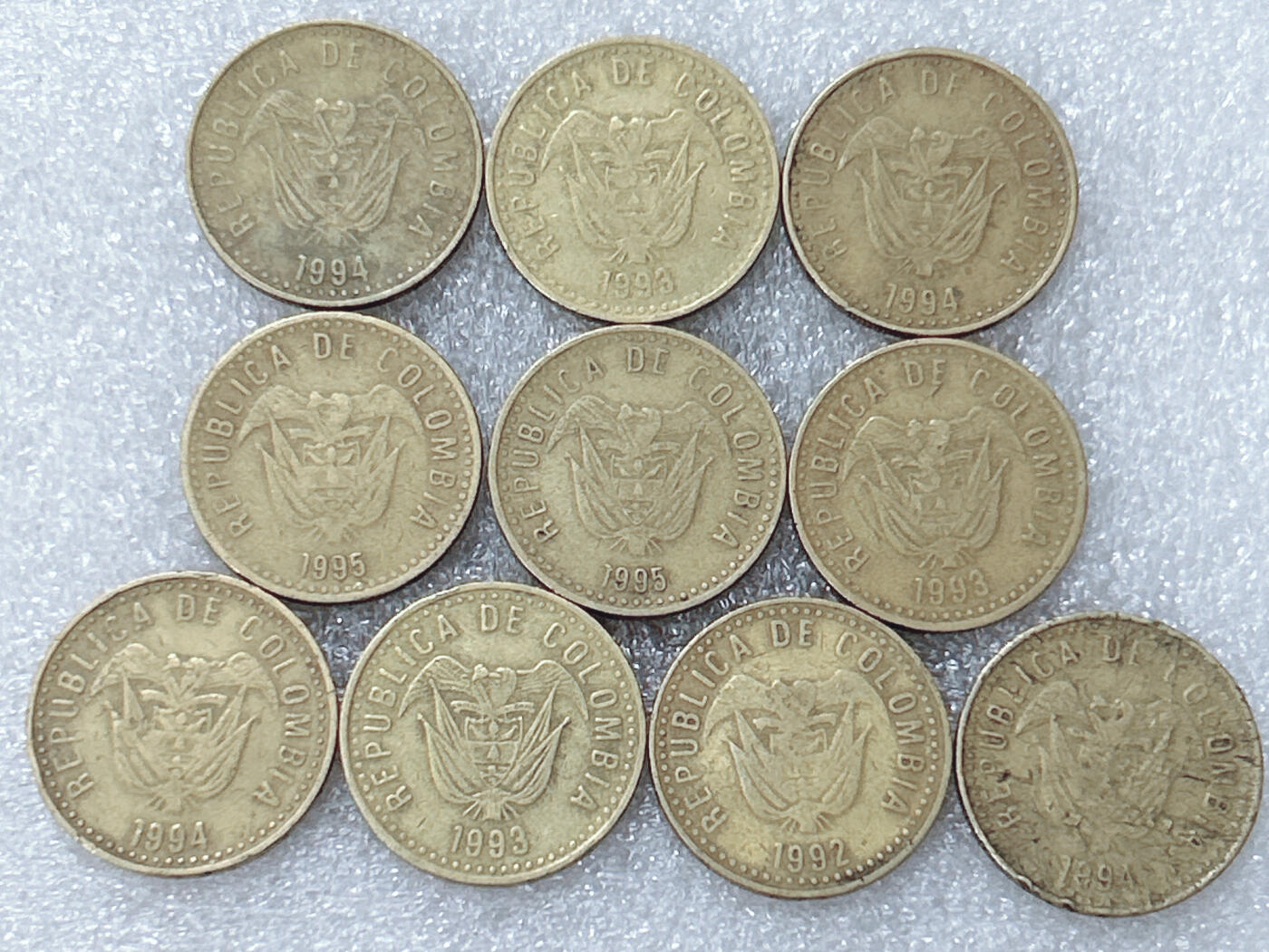 第一海外回流一元起拍收藏 散集专场  第301期 哥伦比亚100比索硬币 10枚