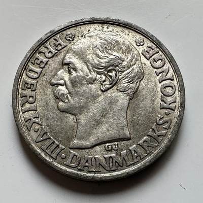 🌹外币初藏🌹🐯2026年第17场 快递将在12号停运 年前需发货的抓紧 ，年后正月十五恢复发货 - 丹麦1907年25欧尔银币 2.42克60%银 少见好品带底光