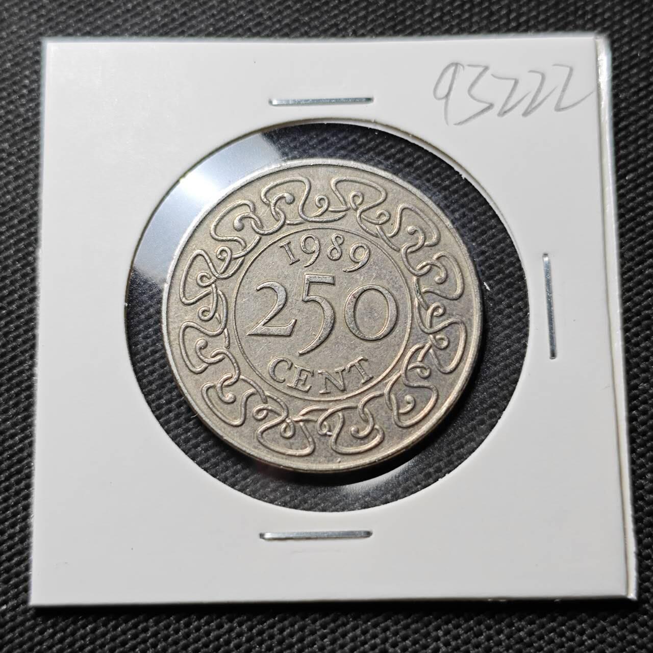 KK钱币收藏小铺  第393期  2月预留时间 周末发货  1989苏里南250分