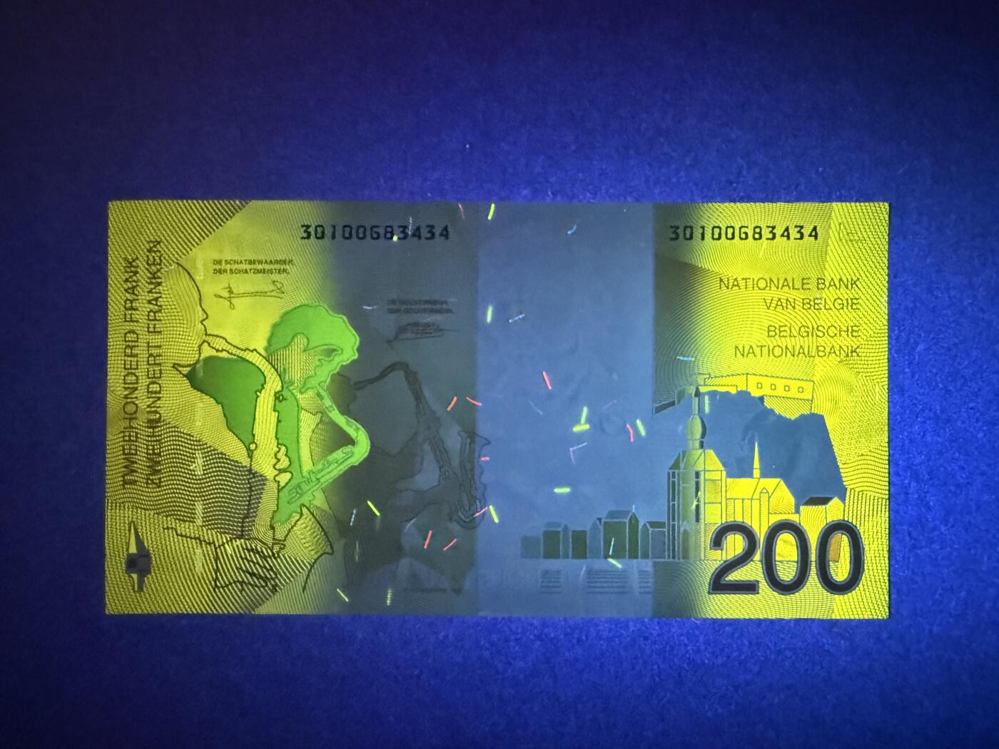 《艾美收藏》第231期-2.8周日外币精品(春节前收官)-世界最佳纸币特辑 比利时200法郎 UNC 末版 比利时乐器制造家阿道夫·萨克斯