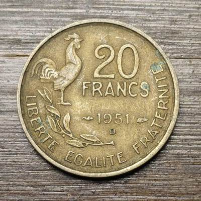 【铜匠收藏】★第146★散币专场 不寄存，30包邮。不满30元，支付5元运费。《接受代拍 代送NGC评级》 - 100【无寄存】法国 1951年 10法郎 高卢熊鸡