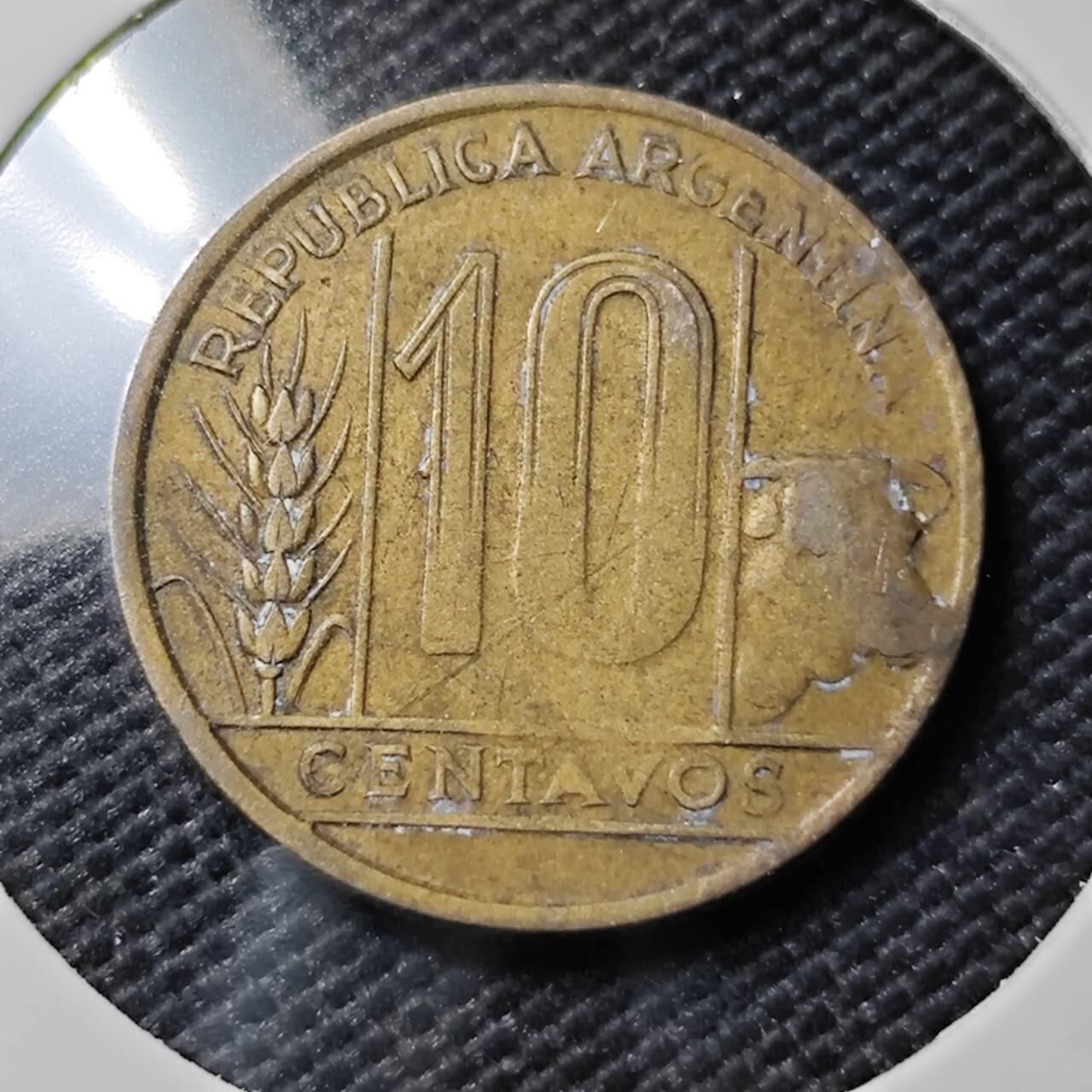 KK钱币收藏小铺  第393期  2月预留时间 周末发货  1949阿根廷10分铜币