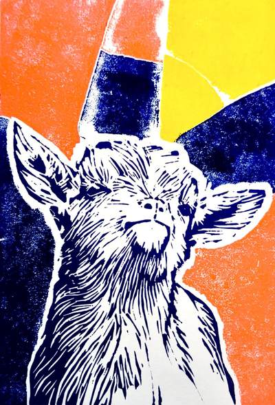 套色版画-萌宠专场 - 套色版画《暖阳阳》