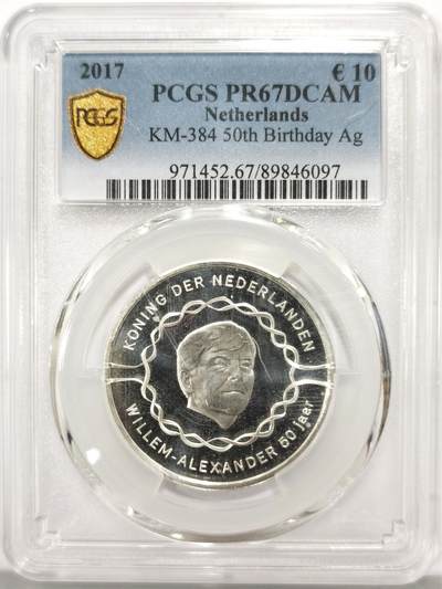 博洋堂“心向春光”2月精品大拍专场暨第160期（全场包邮） - PCGS PR67DCAM 荷兰2017年10欧元精制银币 威廉-亚历山大国王50岁生日 925银25克