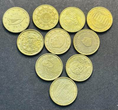 文馨钱币收藏第 293 场，春节前最后一期全部发出，将不予寄存，请悉知 - 欧盟 10 国一组