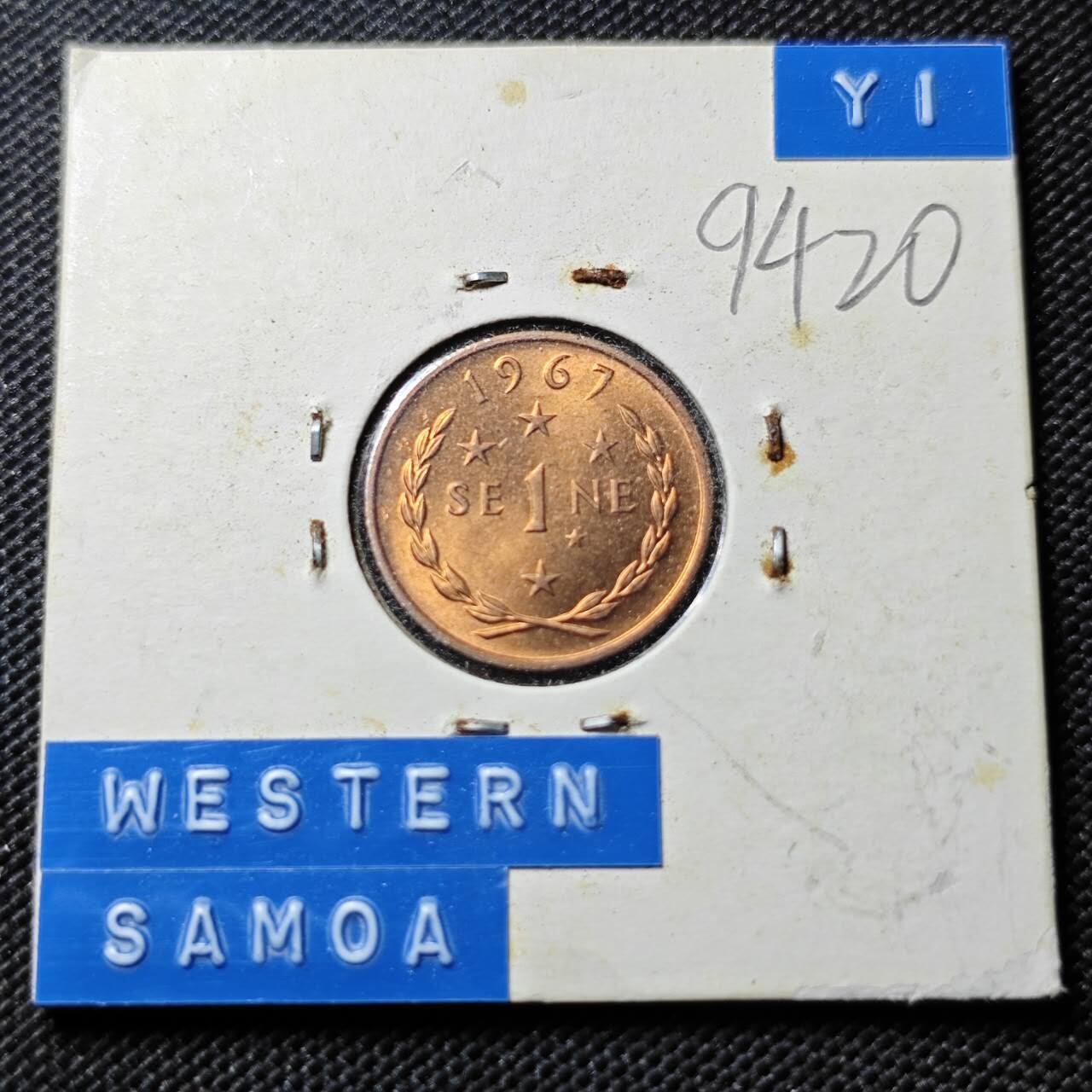 KK钱币收藏小铺  第394期  2月预留时间 周末发货 1967萨摩亚1分铜币