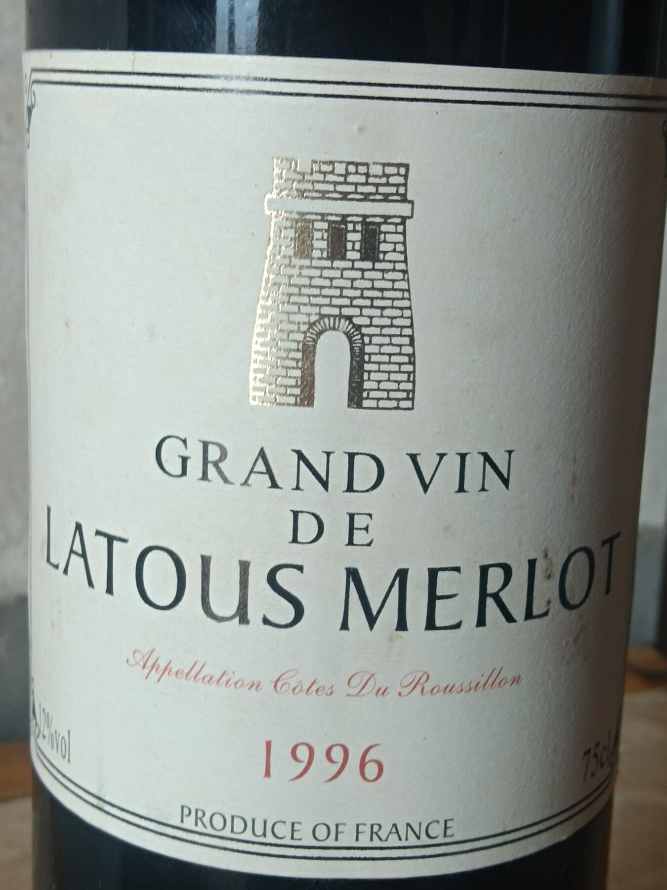 96年拉图斯经典梅乐干红葡萄酒