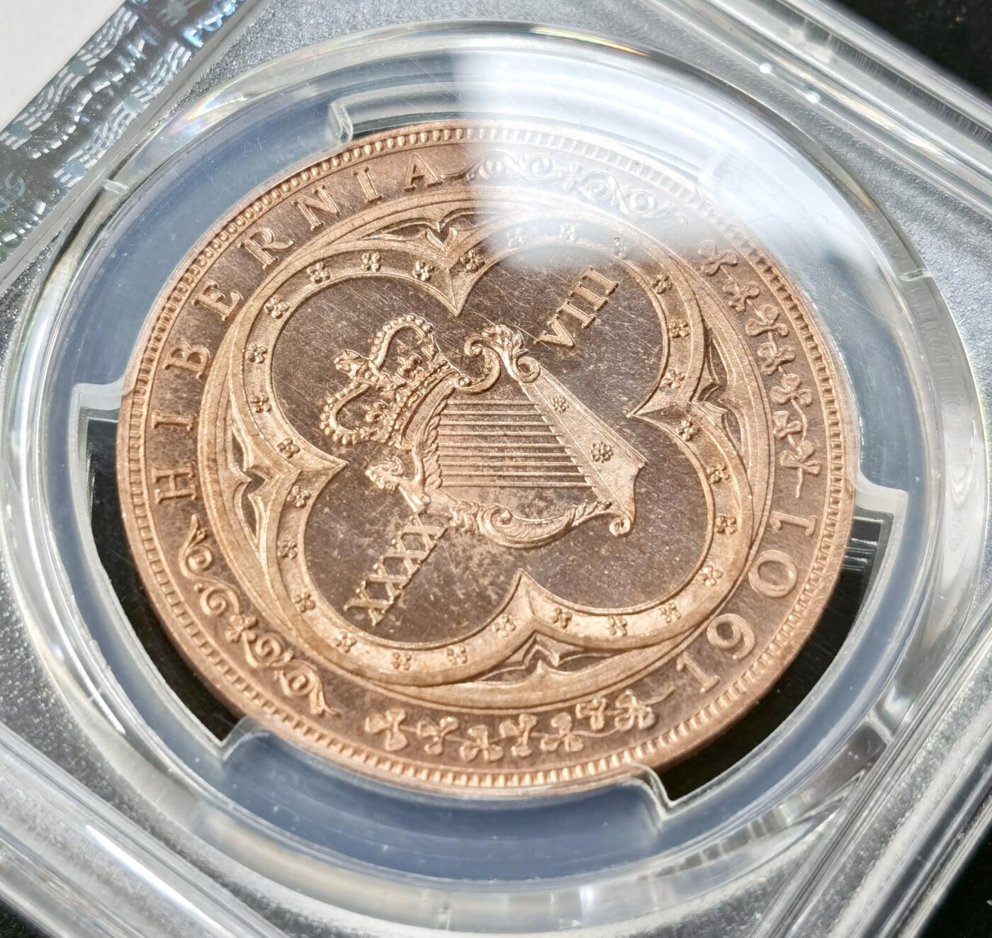 甄臻铺-世界币章拍卖（第49期）精品场拍品征集中，送拍享返佣金等优惠多多 PCGS-PR66RD 英国 1901~ 48D 精制 爱七复古版铜币 425铸造量 季军分