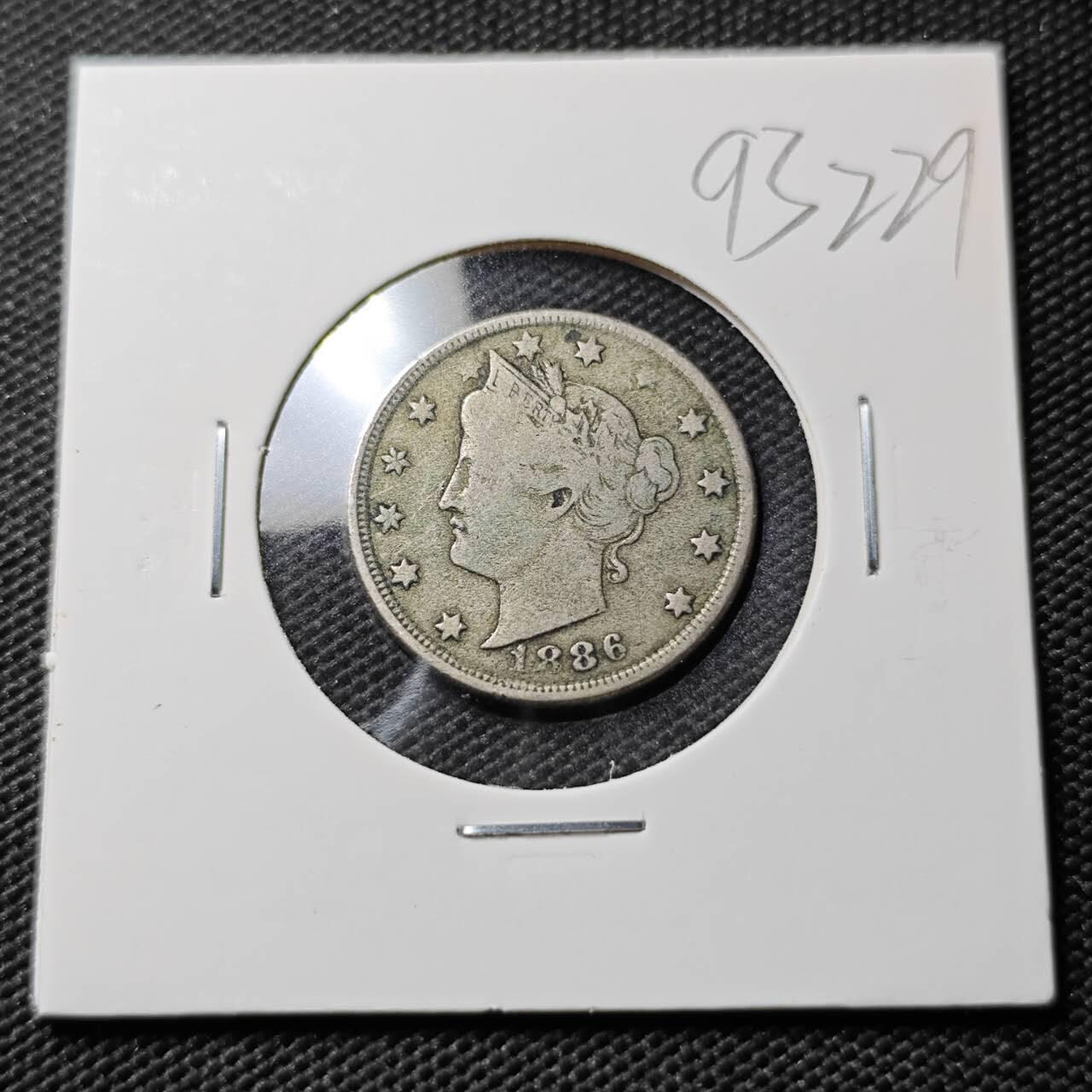 KK钱币收藏小铺  第393期  2月预留时间 周末发货  1886美国5分镍币