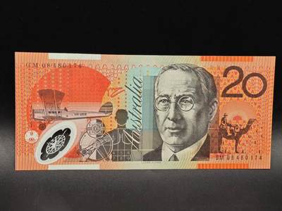 【淘币小摊】实时拍第八百六十五拍   纸币场    年前最后一周之前预留预留8号9号全部发出请更换最新收货地址不方便收货的请勿参拍或者顺丰到付 - 澳大利亚20元塑料钞【全新】