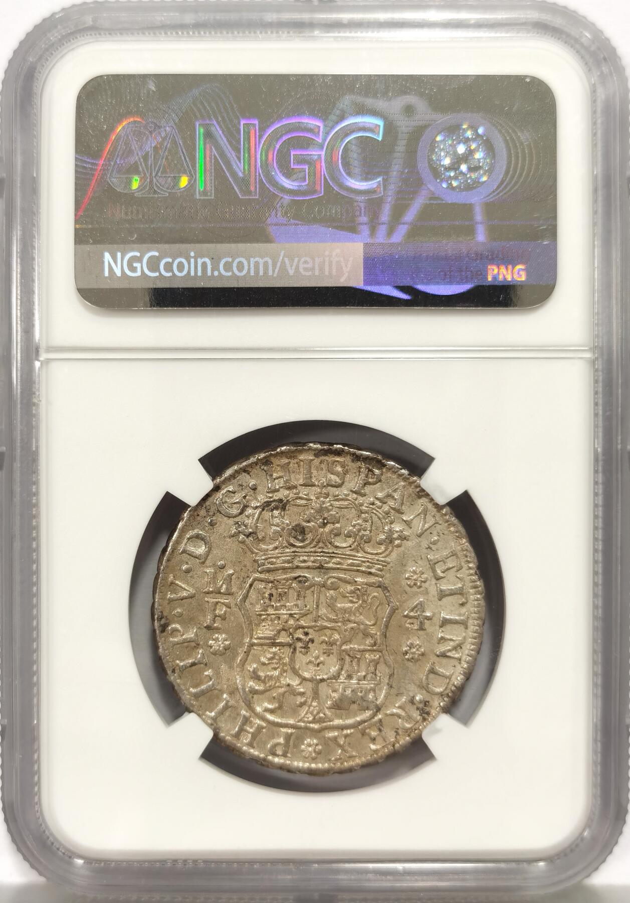 博洋堂“心向春光”2月精品大拍专场暨第160期（全场包邮） NGC AUD 西属墨西哥1744年地球双柱4r，打制的非常清晰，底光不错，实属难得，表面并未发现明显的戳记，可能错评，4r数量要远小于8r，此枚值得关注