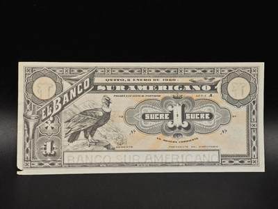 【淘币小摊】实时拍第八百六十五拍   纸币场    年前最后一周之前预留预留8号9号全部发出请更换最新收货地址不方便收货的请勿参拍或者顺丰到付 - 厄瓜多尔1920年1苏纸币