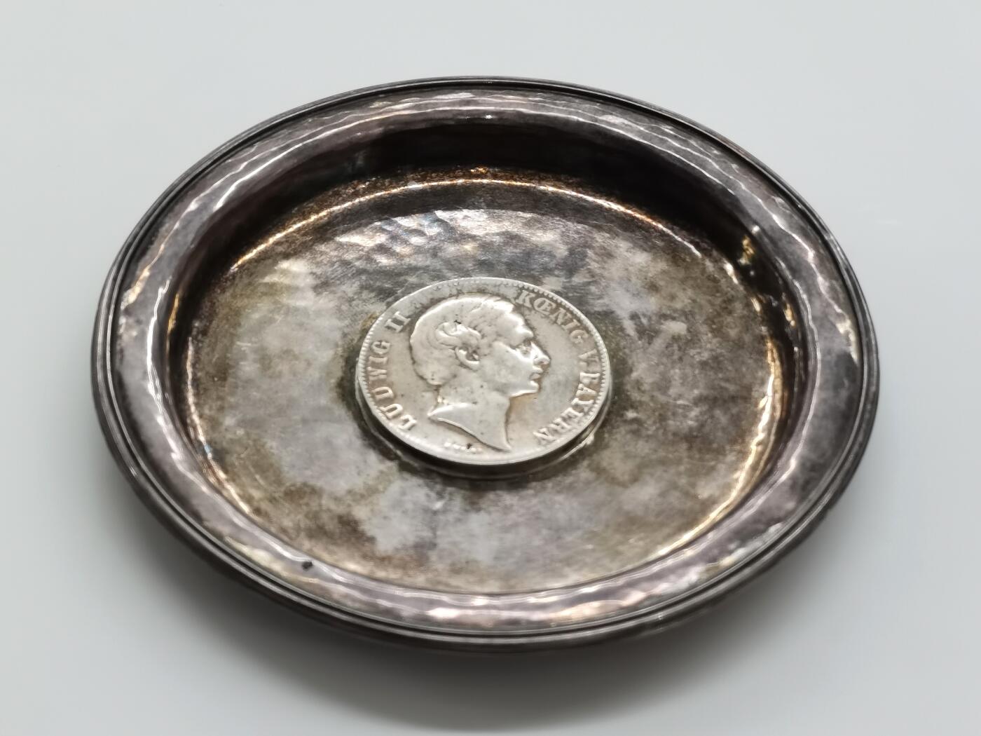 博洋堂“心向春光”2月精品大拍专场暨第160期（全场包邮） 德国巴伐利亚925银盘，中间的银币含银量为90，共重约144.6克