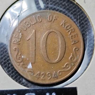 KK钱币收藏小铺  第394期  2月预留时间 周末发货 - 4294韩国10韩元木槿花铜币