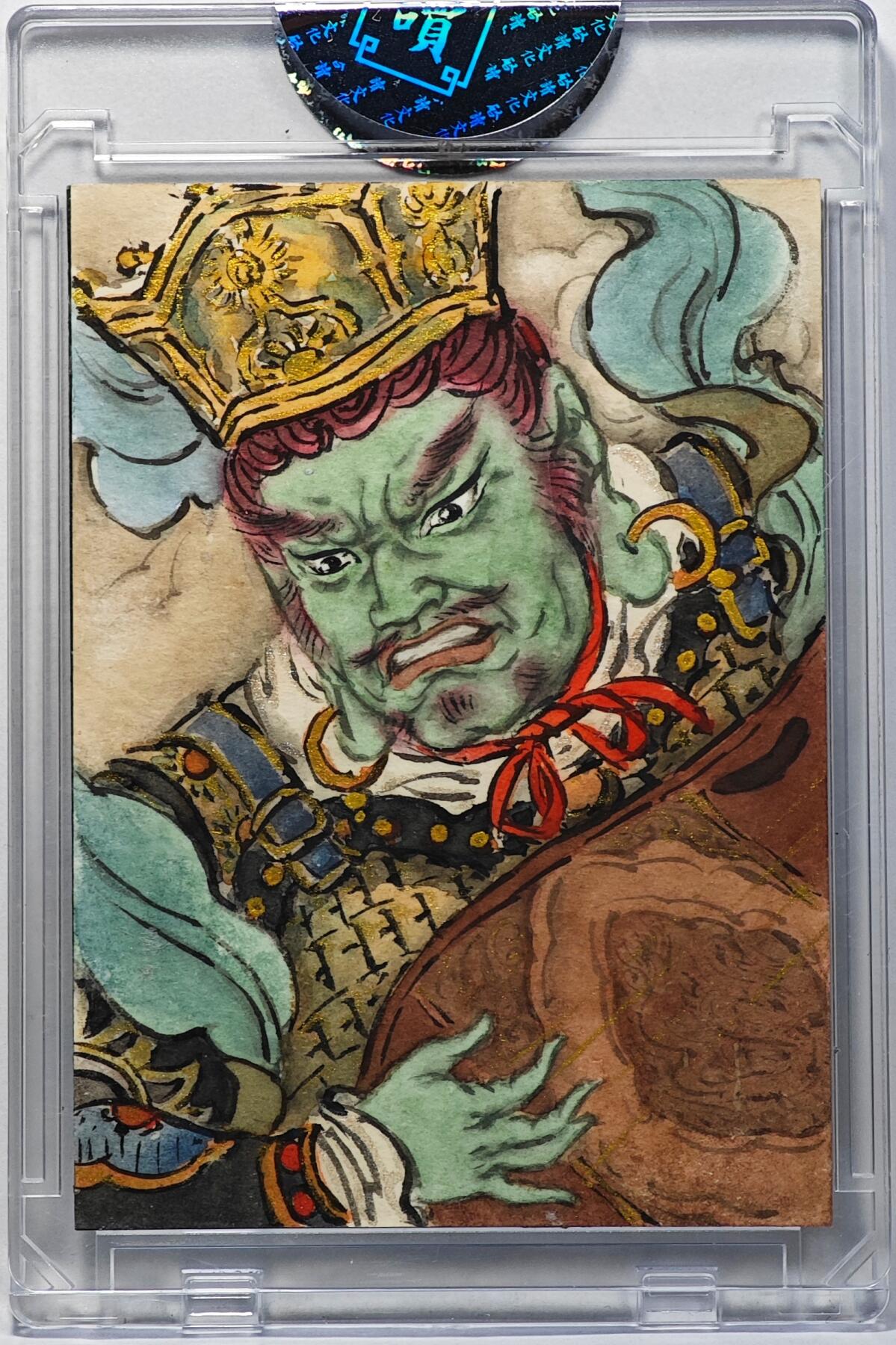 白泽拍卖卡牌手绘专场第32期（愿得长如此 年年物侯新） 2025 启读文化手绘卡 东方持国天王  戴年凤亲签 卡砖封装