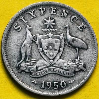 【金马踏春，泉马奔腾】2026 年新年贺岁场，（定于年初五接财神截拍）祝各位老板马到成功，马上有钱，愿岁岁平安喜乐顺遂 - 1950 年英属澳大利亚乔治六世 6 便士银币，2.8 克 500 银