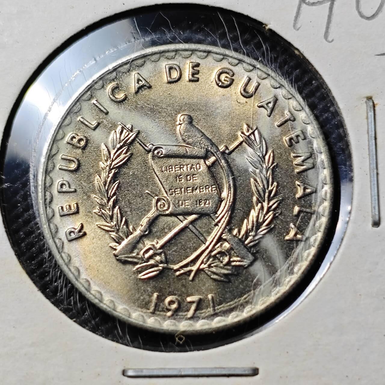 KK钱币收藏小铺  第394期  2月预留时间 周末发货 1971危地马拉10分 好品