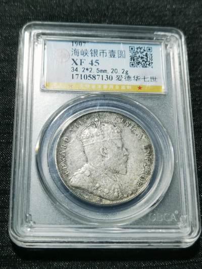 天下钱庄专场欢迎参拍 - 爱德华七世海峡一元银币