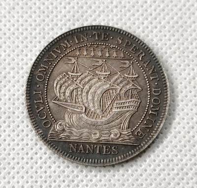 甄臻铺-世界币章拍卖（第49期）精品场拍品征集中，送拍享返佣金等优惠多多 - 19世纪 法国南特商会代用币银章 细节丰富 直径31.8mm，重15.7g，细节见图