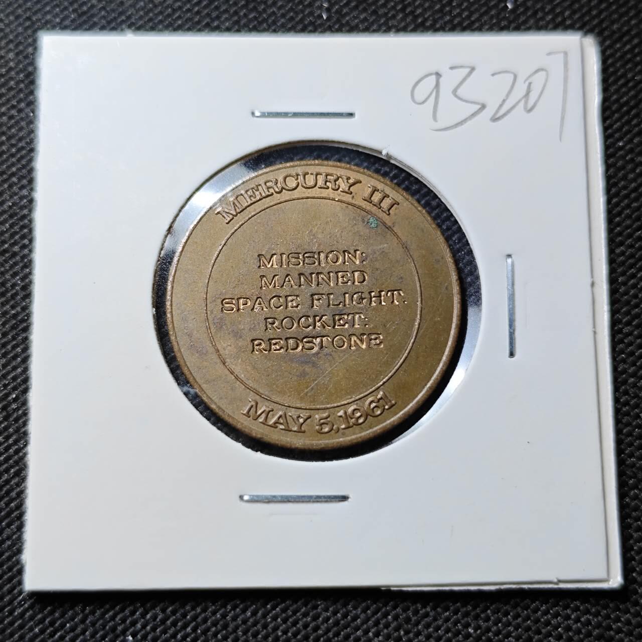 KK钱币收藏小铺  第393期  2月预留时间 周末发货  美国航天纪念铜章