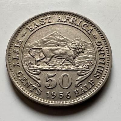 🌹外币初藏🌹🐯2026年第17场 快递将在12号停运 年前需发货的抓紧 ，年后正月十五恢复发货 - 英属东非1956年50分 