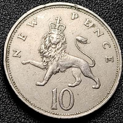 泉币菌-第181场- 精品福利场 - 英伦狮子 英国10便士硬币 直径28.5MM 