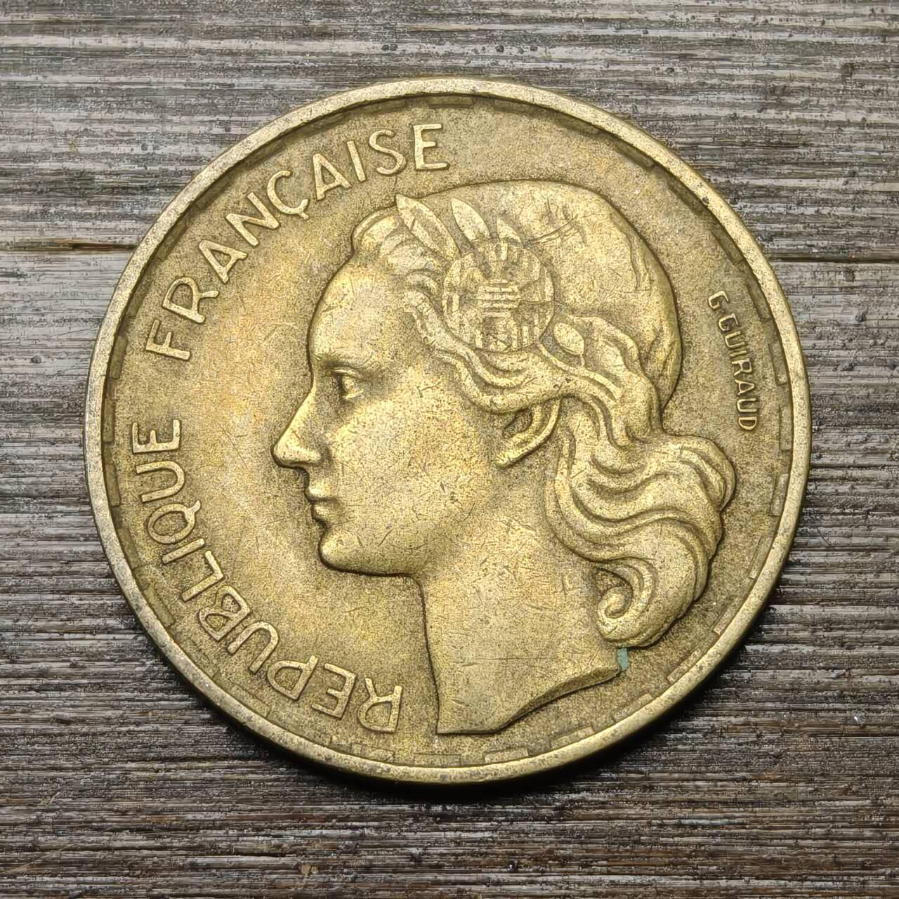 【铜匠收藏】★第146★散币专场 不寄存，30包邮。不满30元，支付5元运费。《接受代拍 代送NGC评级》 100【无寄存】法国 1951年 10法郎 高卢熊鸡