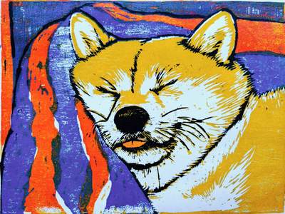 套色版画-萌宠专场 - 套色版画《美梦》