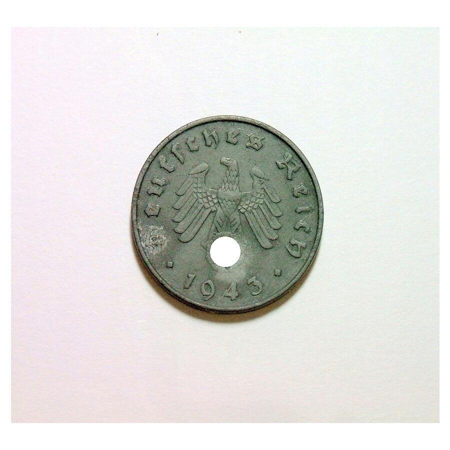 【旋风钱币】2月7日19:00准时开拍 精美欧洲币章、银币银章、第三帝国钱币等 全场包邮！ 特年 德国第三帝国1943年E版10芬尼 爽品