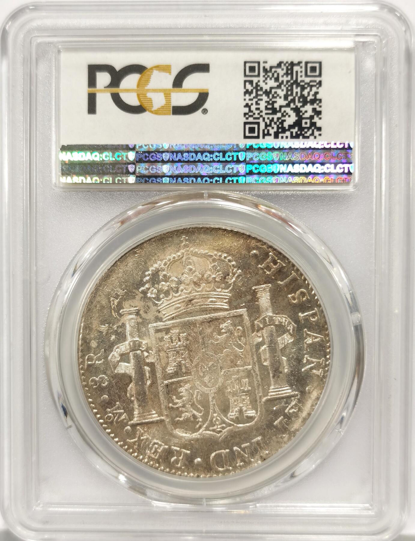 博洋堂“心向春光”2月精品大拍专场暨第160期（全场包邮） PCGS MS62 西属墨西哥1808年MO TH卡洛斯四世双柱8R，银光闪闪，仅有7枚更高分，62分值得入藏