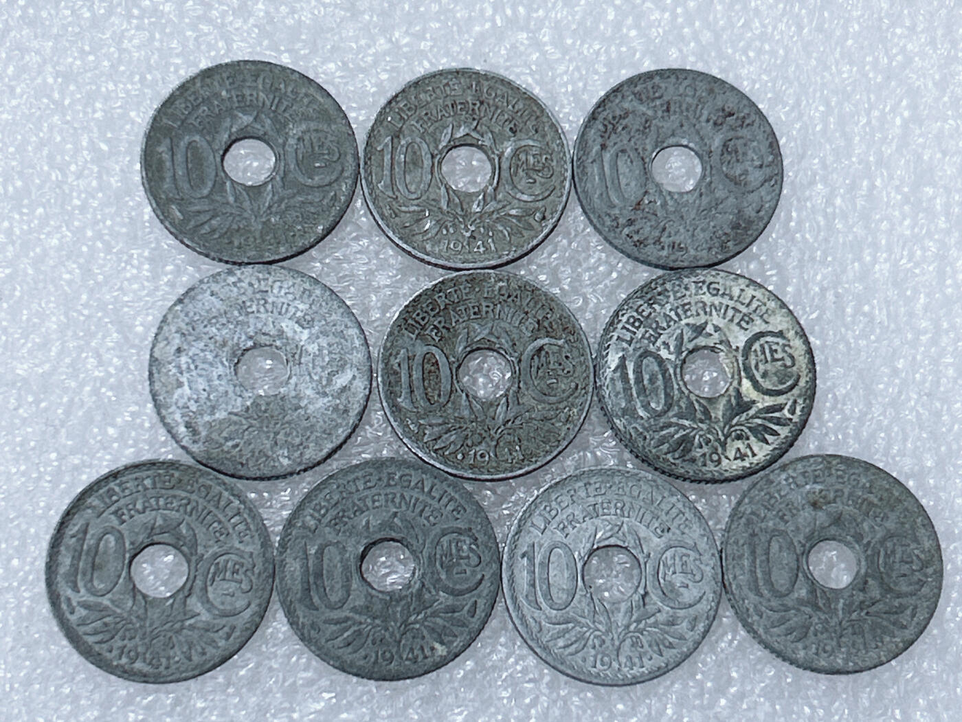 第一海外回流一元起拍收藏 散集专场  第301期 法国10分锌币 10枚