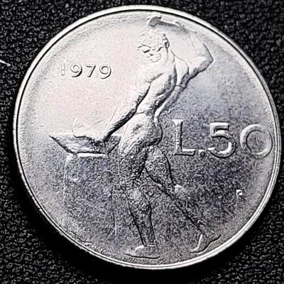 泉币菌-第181场- 精品福利场 - 意大利 1979年 50里拉 锻冶之神 伍尔坎 24mm