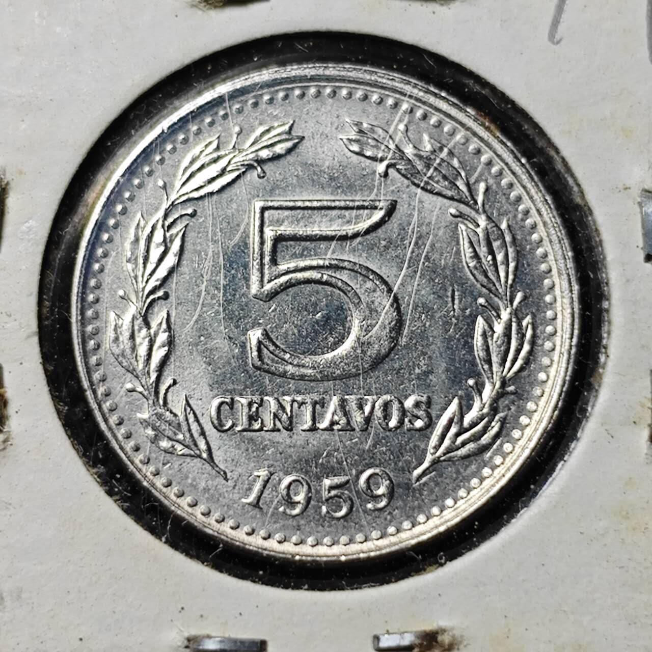 KK钱币收藏小铺  第394期  2月预留时间 周末发货  1959阿根廷5分 