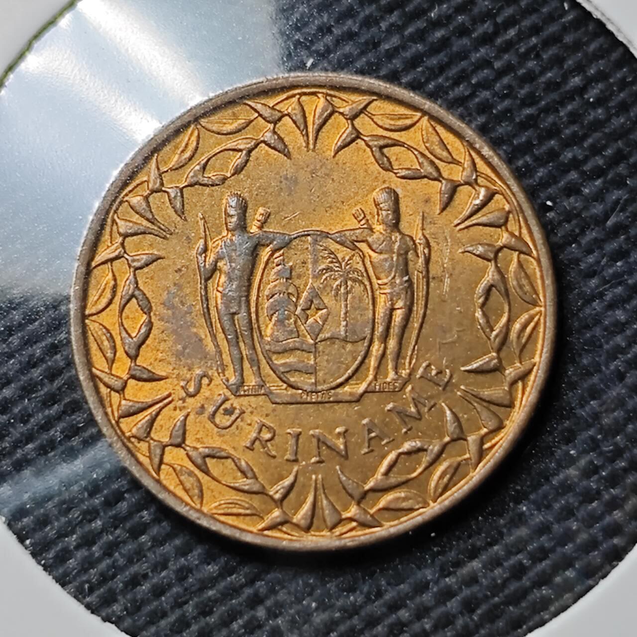 KK钱币收藏小铺  第393期  2月预留时间 周末发货  1962苏里南1分铜币 好品