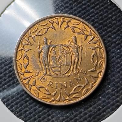 KK钱币收藏小铺  第393期  2月预留时间 周末发货 -  1962苏里南1分铜币 好品