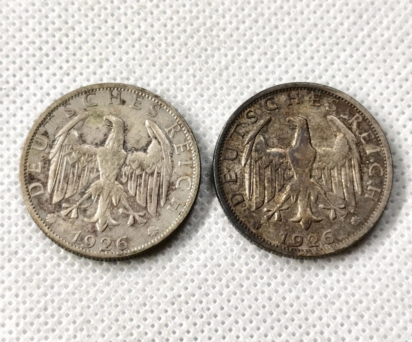 甄臻铺-世界币章拍卖（第49期）精品场拍品征集中，送拍享返佣金等优惠多多 1926德国2马克，2枚一组