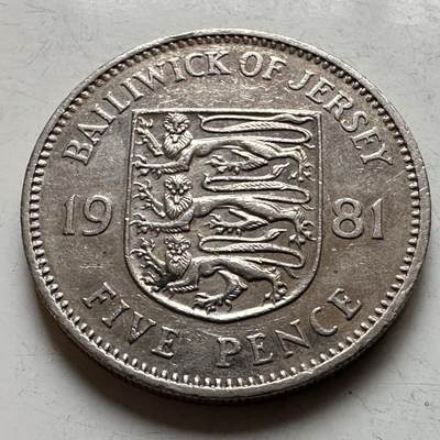 🌹外币初藏🌹🐯2026年第17场 快递将在12号停运 年前需发货的抓紧 ，年后正月十五恢复发货 - 泽西岛1981年五便士 单年版