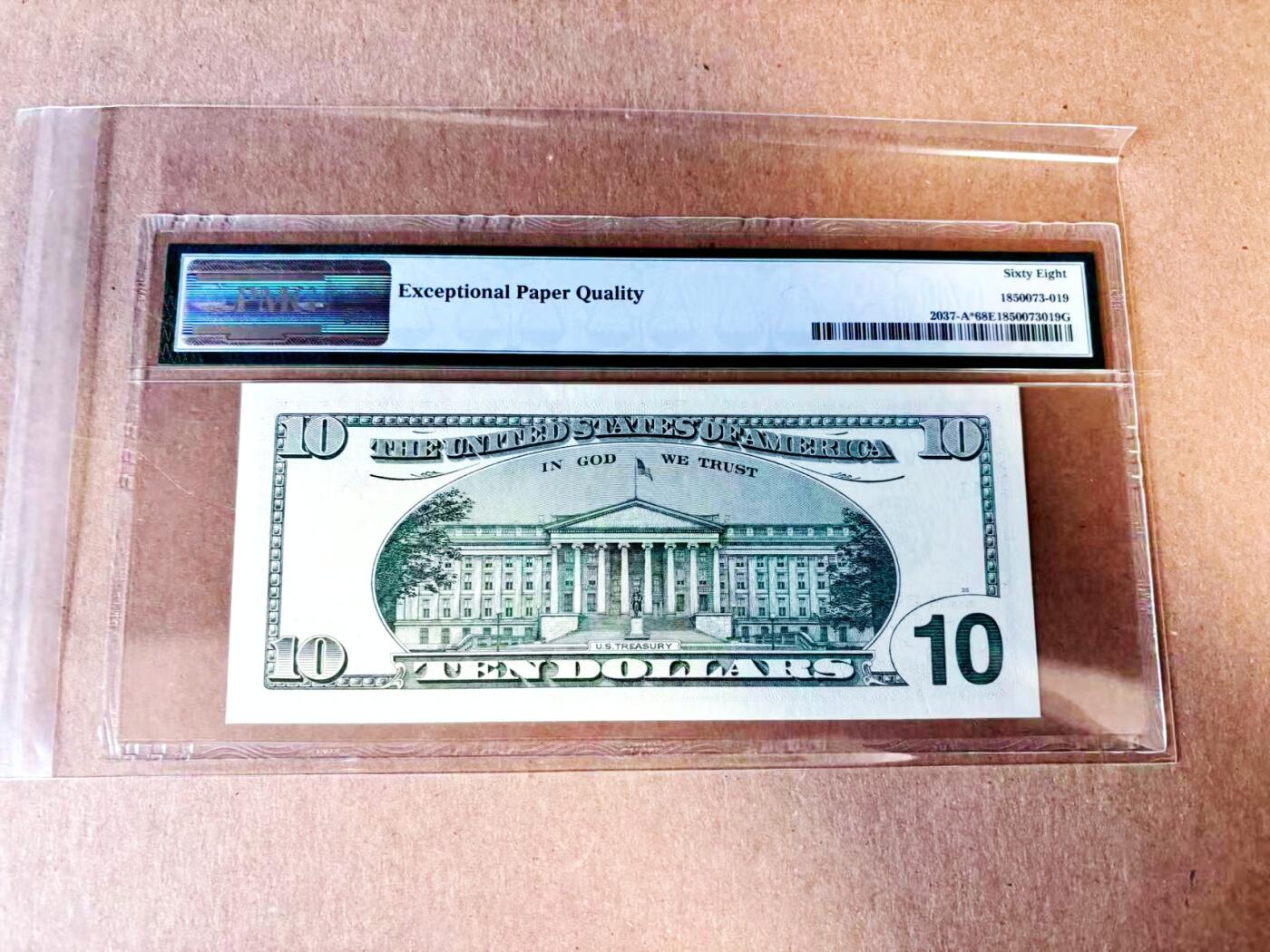 【Blue Auction】世界纸币精拍第783期——18级TOP拍卖/信誉/品质/专业/高效💫 【补号无47】美国 2003年10美金 PMG68EPQ高分