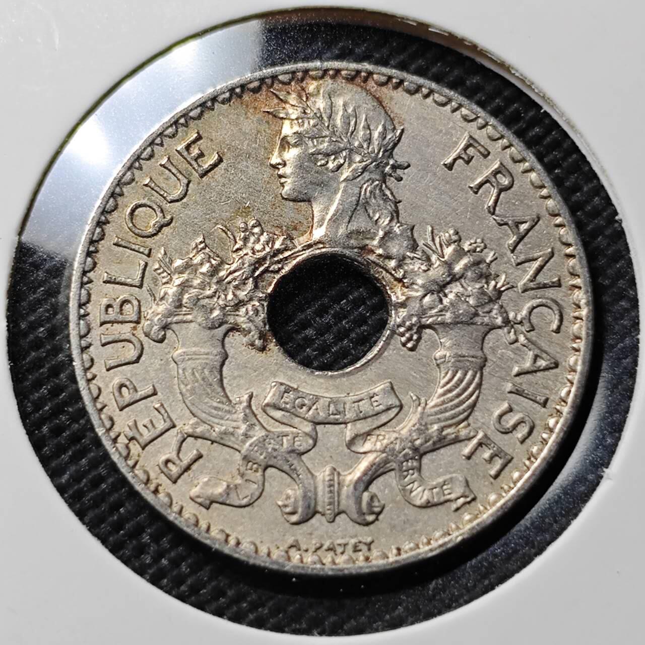 KK钱币收藏小铺  第393期  2月预留时间 周末发货  1937法属印支5分镍币