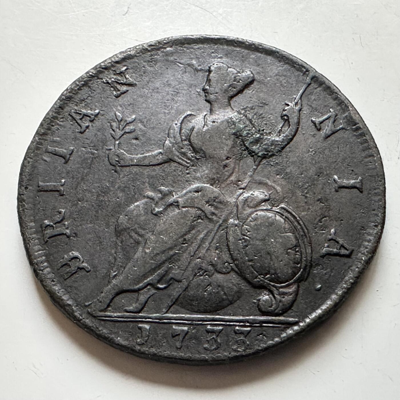 🌹外币初藏🌹🐯2026年第17场 快递将在12号停运 年前需发货的抓紧 ，年后正月十五恢复发货 英国 1733年 乔治二世 半便士铜币