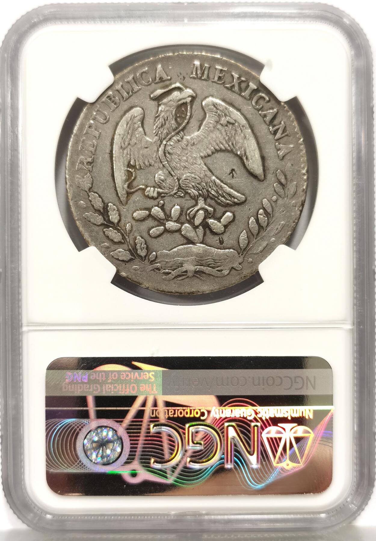 博洋堂世界钱币拍卖第162期（全场包邮） NGC XF 墨西哥1873年HO PR版花边鹰洋，少见七级鹰，铸造量仅为35.1万枚